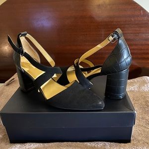 Naturalizer cross strap block heels